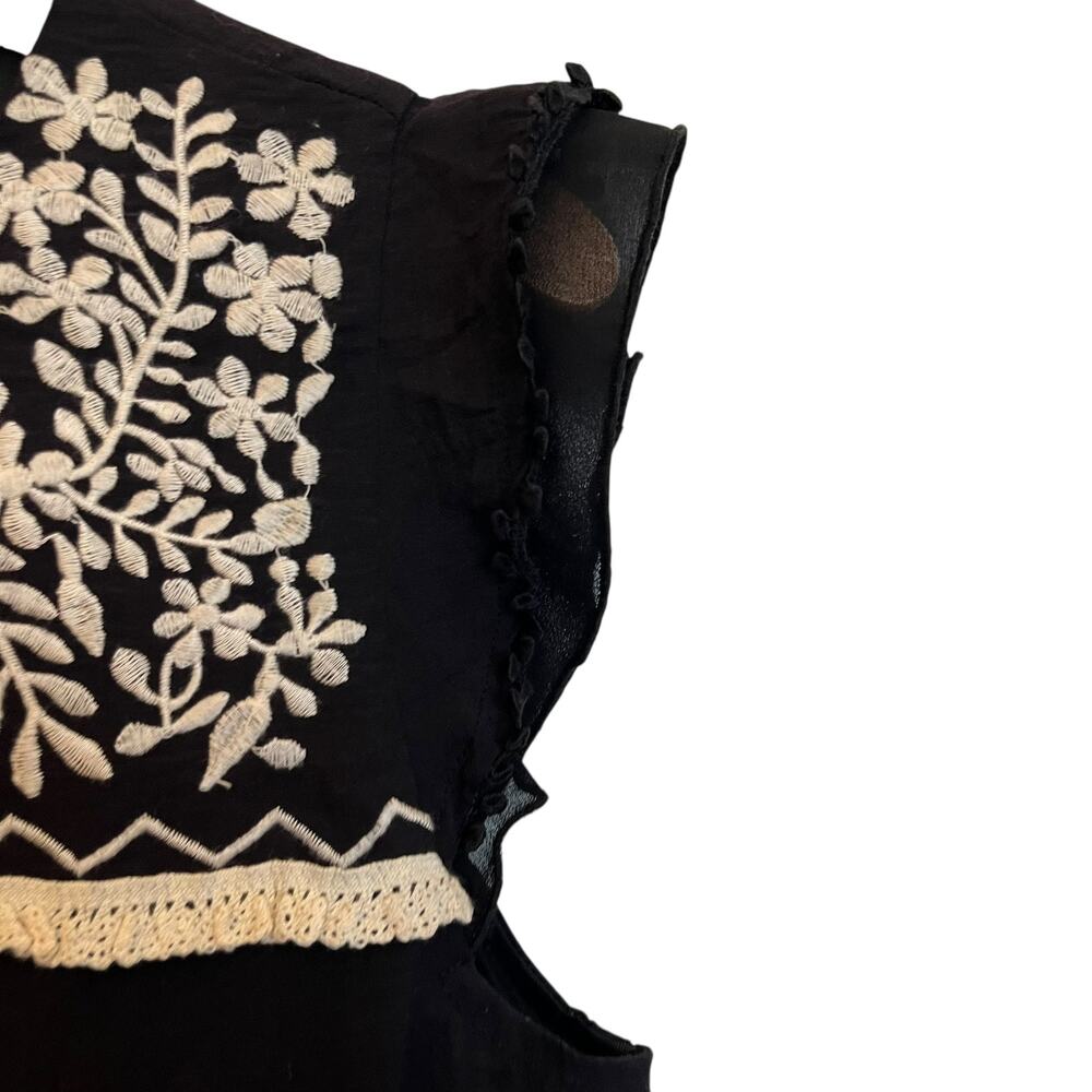 Thml Embroidered Flutter Sleeve Mini Shift Dress … - image 5